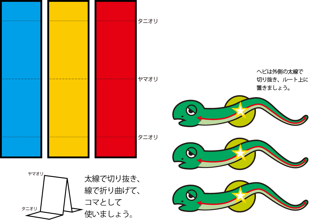 ヘビがはしごゲームのコマ